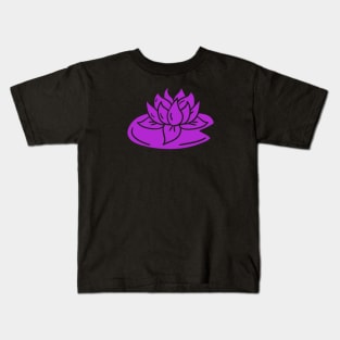 Hand drawn floating lotus magenta Kids T-Shirt